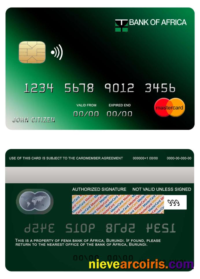Burundi Africa  bank mastercard